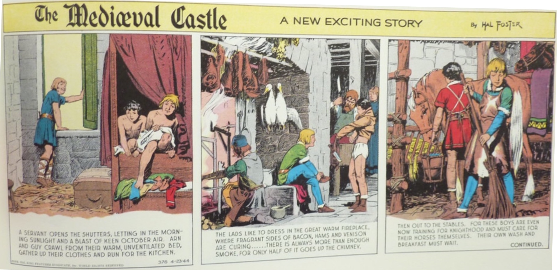 Den första strippen med The Mediæval Castle publicerades den 23 april 1944. ©KFS
