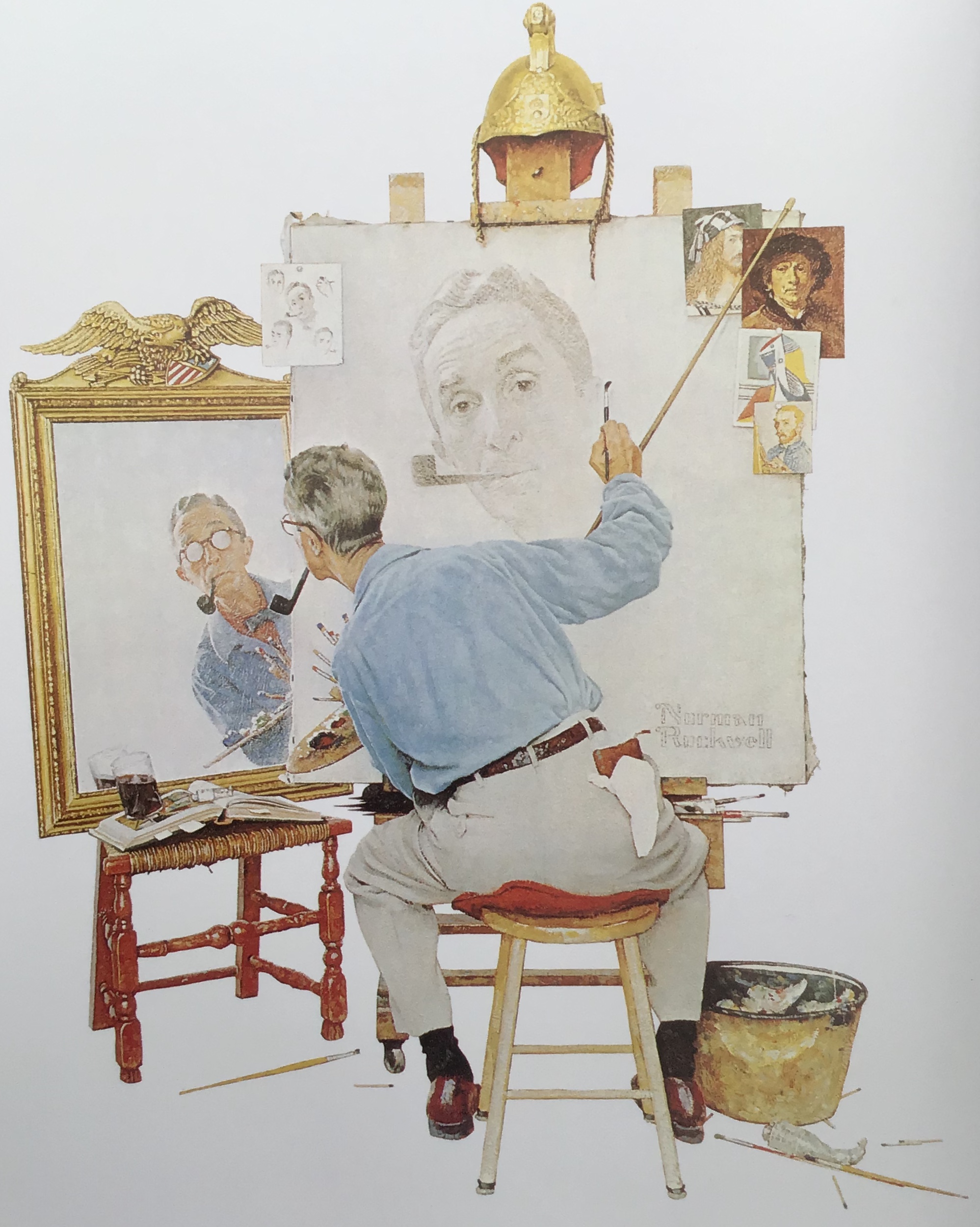 Triple Self Portrait av Norman Rockwell