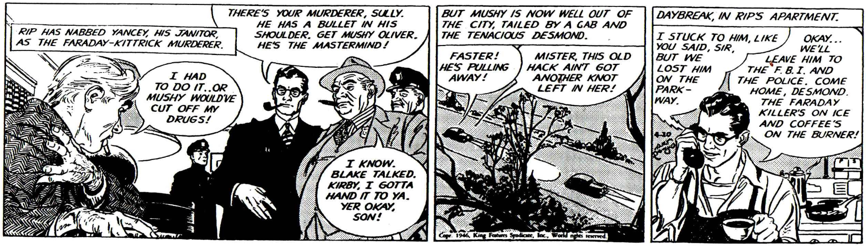 Sista strippen i The Chip Faraday Murder, från den 20 april 1946