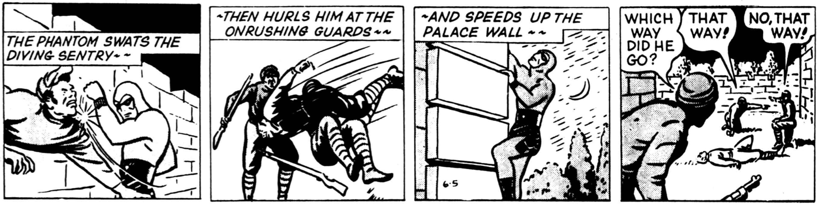 Under Fantomen-episoden Princess Valerie 1946 övertog McCoy tecknandet, här en stripp från 5 juni