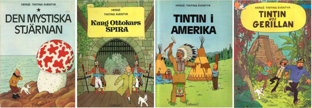 Tintin-album från 1972 utgivna av ©Carlsen/if förlag 