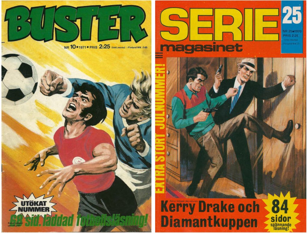 Buster nr 25, 1971 och Seriemagasinet nr 25, 1970 från ©Semic Press förlag