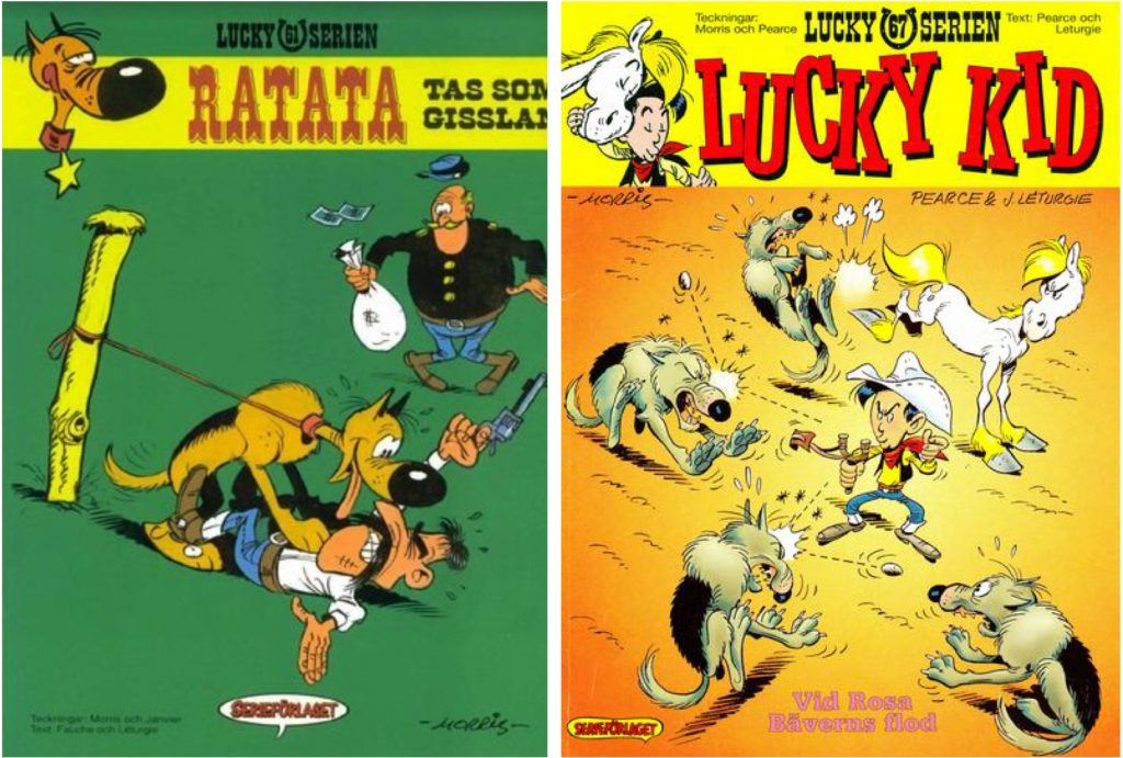 Lucky Luke från 1992 resp. 1995 utgivna av ©Serieförlaget