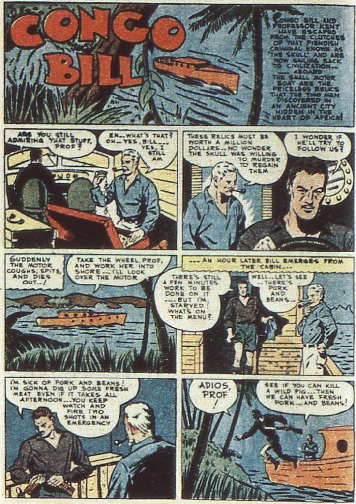 Första sidan med Congo Bill ur More Fun Comics #57.