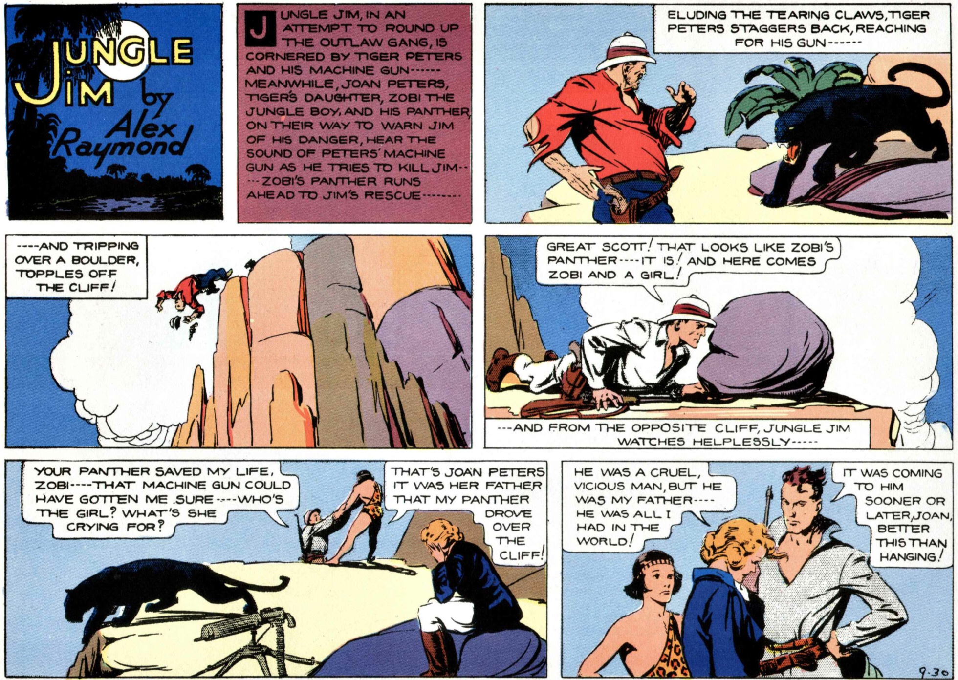 Jungle Jim episod-guide: Det dramatiska slutet 30 september 1934, på episoden om hotet mot Wilsons guldgruva, tredje episoden i Jungle Jim episod-guide