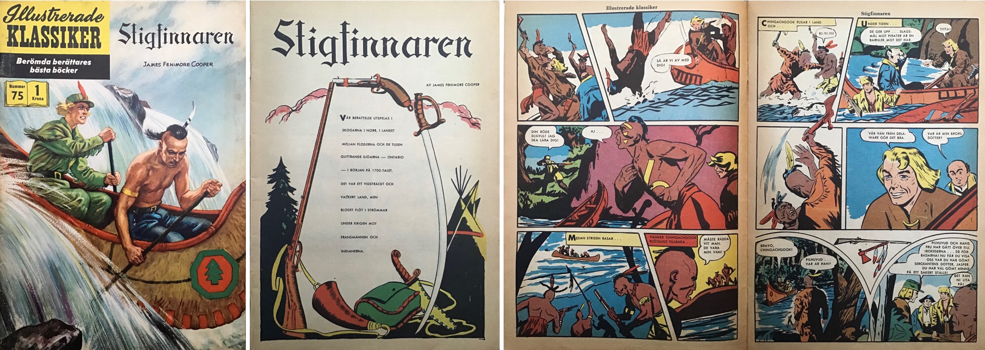 Illustrerade klassiker 71-80: Omslag, förstasida och ett uppslag ur IK nr 76. ©IK/Gilberton