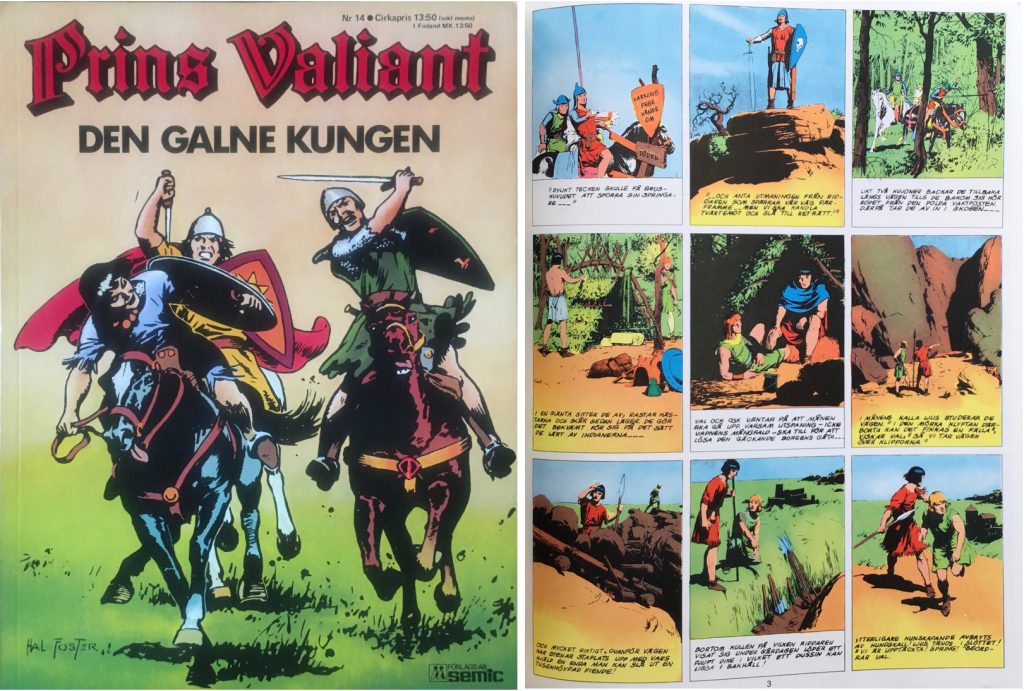 Motsvarande sida i seriealbumet Prins Valiant nr 14 från Semic. ©Bulls