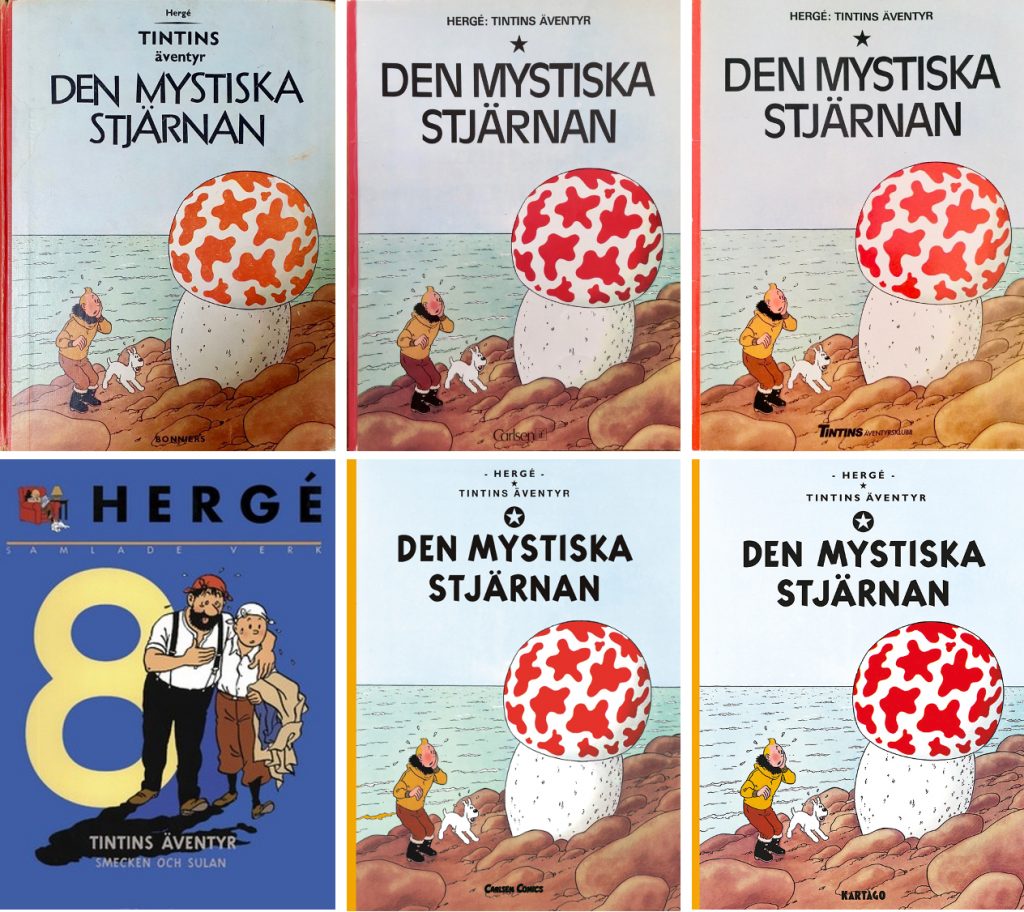 Den mystiska stjärnan har utkommit i många utgåvor. ©Illustrationsförlaget/Bonniers/Carlsen/Kartago/Nordisk bok
