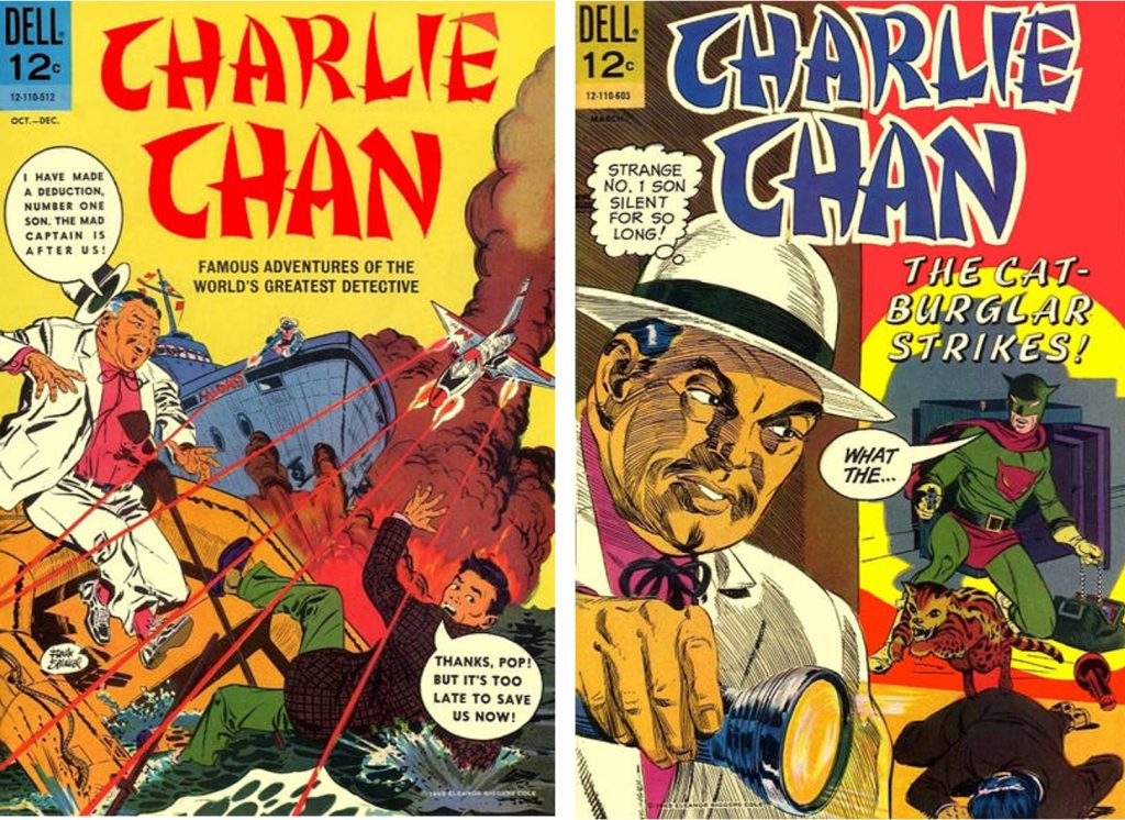 Omslag till de två nummer med Charlie Chan som utkom i mitten av 60-talet. ©Dell