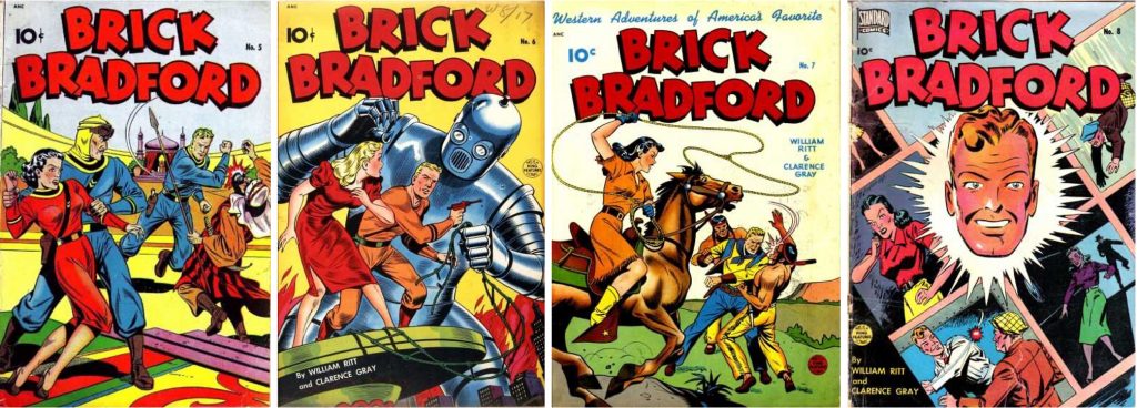 Omslag till Brick Bradford #5, #6, #7 och #8. ©Pines 