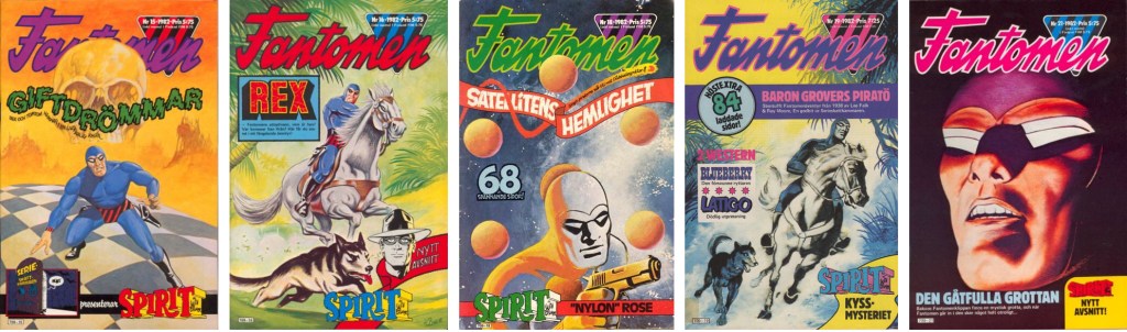 Omslag till Fantomen nr 15-16, 18-19 och 21, 1982. ©Semic