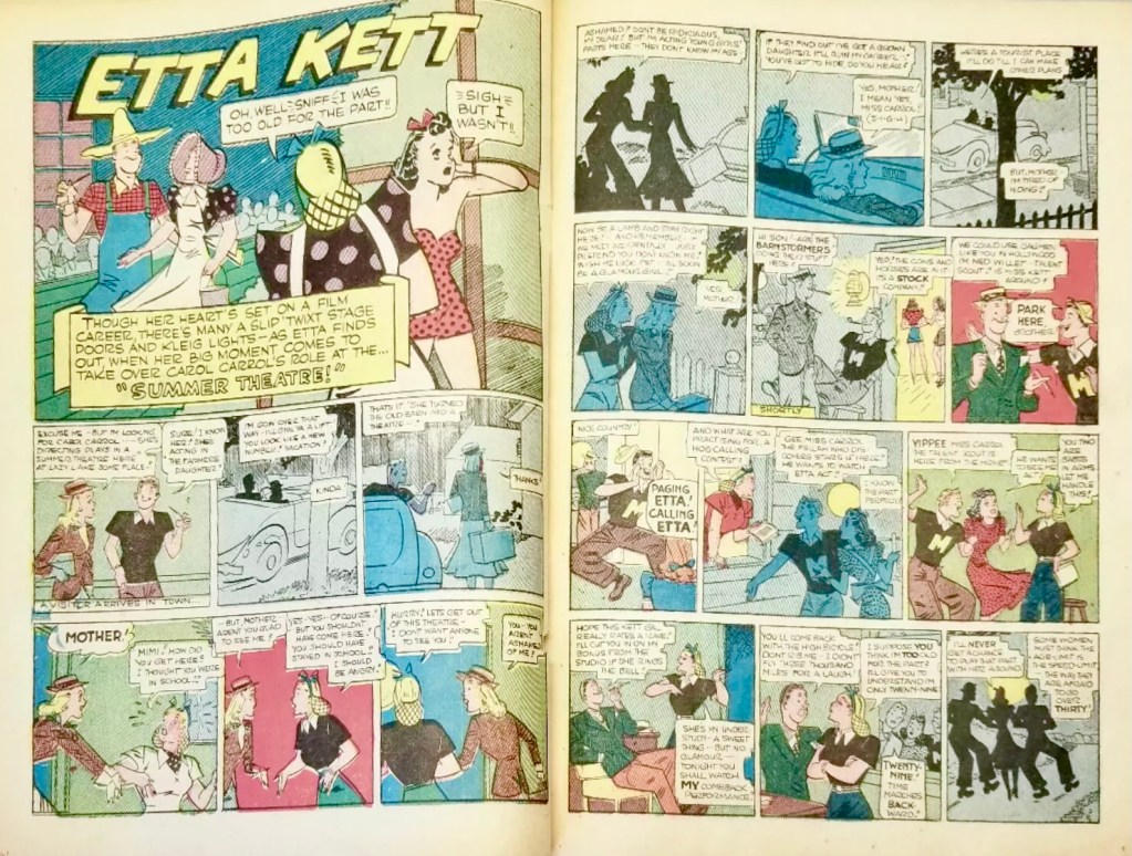 Ett uppslag ur Etta Kett #11 (1948). ©Pines