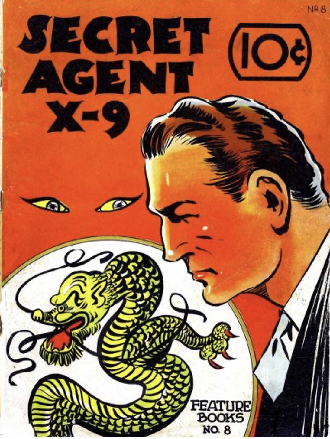 Omslag till Feature Books #8 innehållande Secret Agent X-9. ©McKay