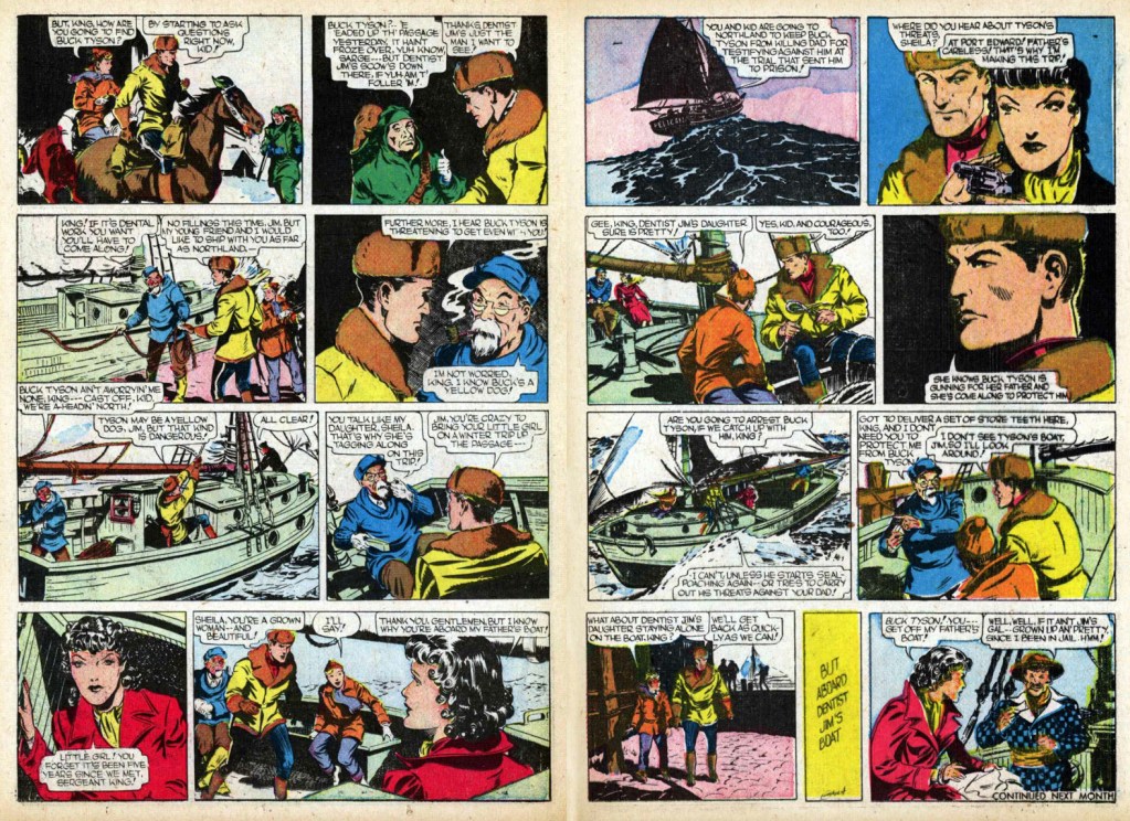Motvarande sidor ur serietidningen Red Ryder #30 (januari 1946). ©KFS