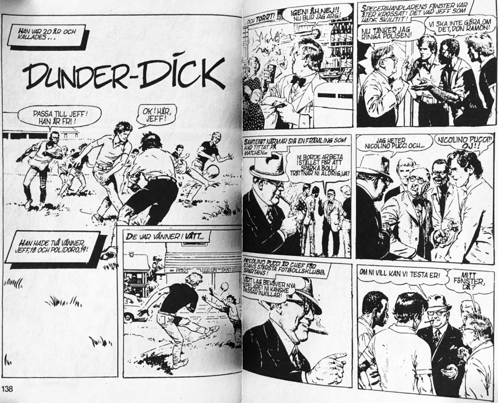 Inledande uppslag med Dunder-Dick ur Comix pocket nr 5. ©Bulls
