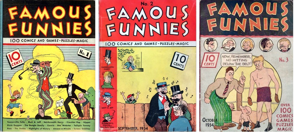 Omslag till Famous Funnies #1-3 (1934). ©Eastern Color