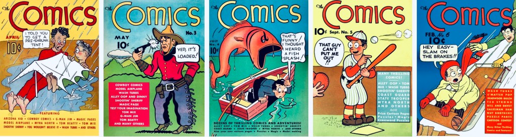Comics från Dell utkom med 11 nummer 1937-39, och Wash Tubbs/Captain Easy förekom på omslaget de första sex numren. ©Dell