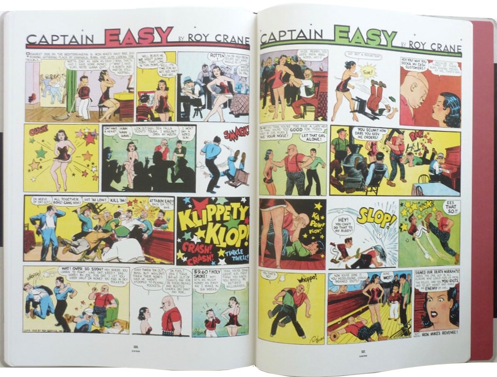 Ett uppslag ur Captain Easy, Soldier of Fortune: The Complete Sunday Newspaper Strips Vol. 2. ©NEA
