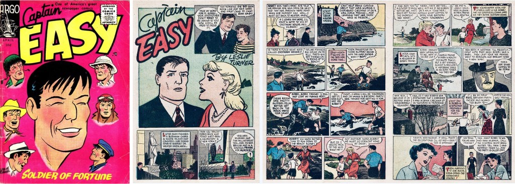Omslag till Captain Easy #1 (1956) och inledande sidor till huvudserien. ©Argo
