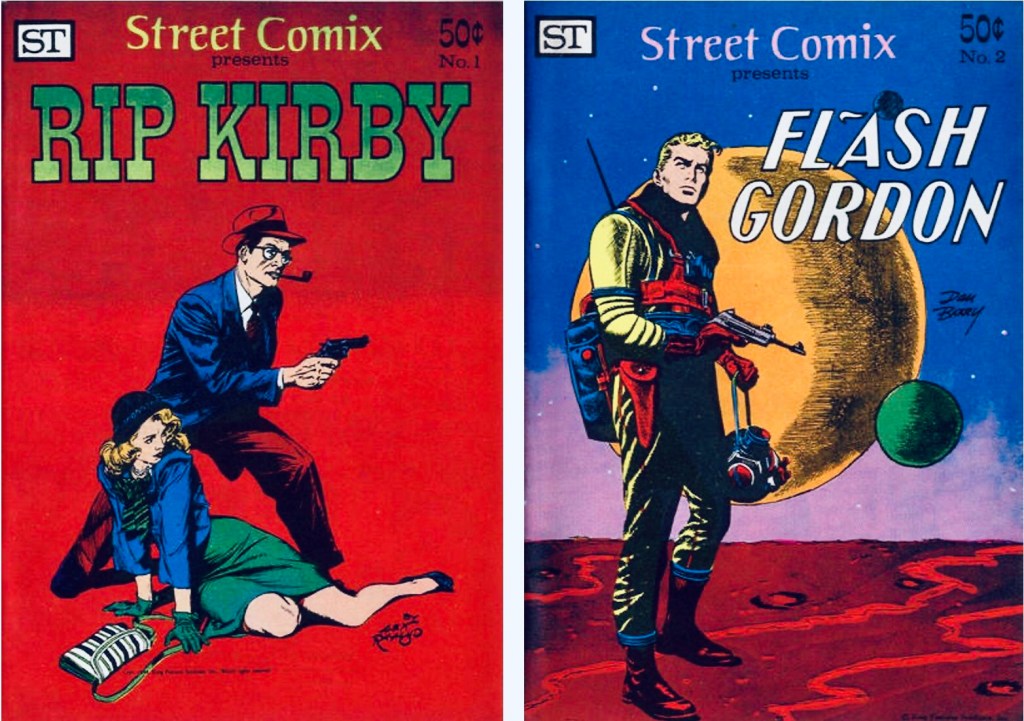 Omslag till Street Comix #1 och #2, med Rip Kirby och Flash Gordon. ©Street Enterprises