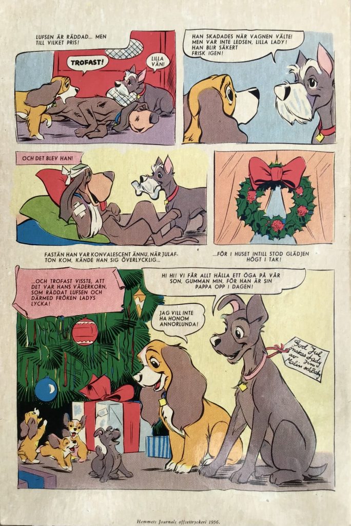 Omslagets baksida ur Walt Disney’s serier nr 1, 1956. ©Disney