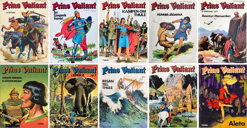 Prince Valiant-index: Prins Valiant seriealbum nr 1-10. ©Semic