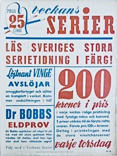 Löpsedel till Veckans Serier nr 6, 1942.