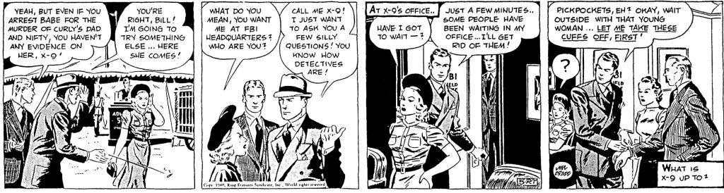 27 maj 1940 var första dagsstrippen som Mel Graff signerade efter övertagandet av Secret Agent X-9. ©KFS