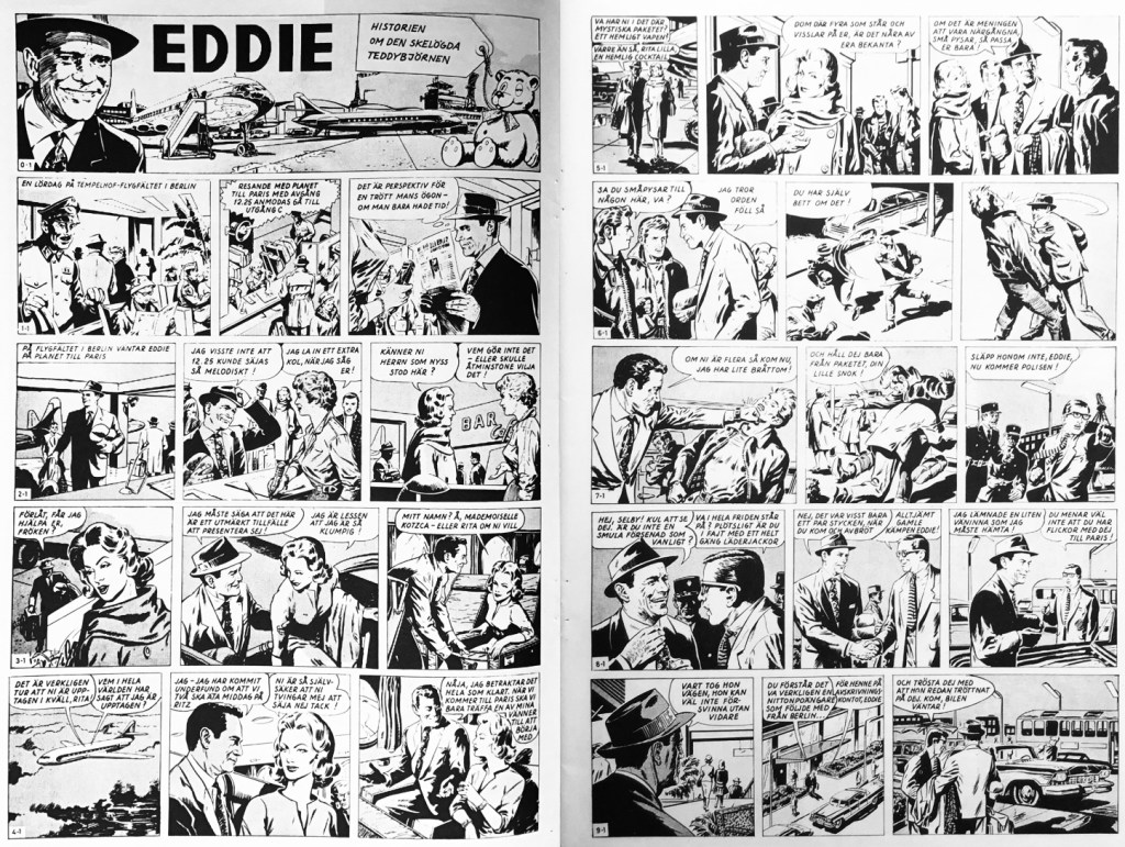 Inledande uppslag med det första Eddie-äventyret ur serietidningen Eddie nr 1, 1963. ©PIB