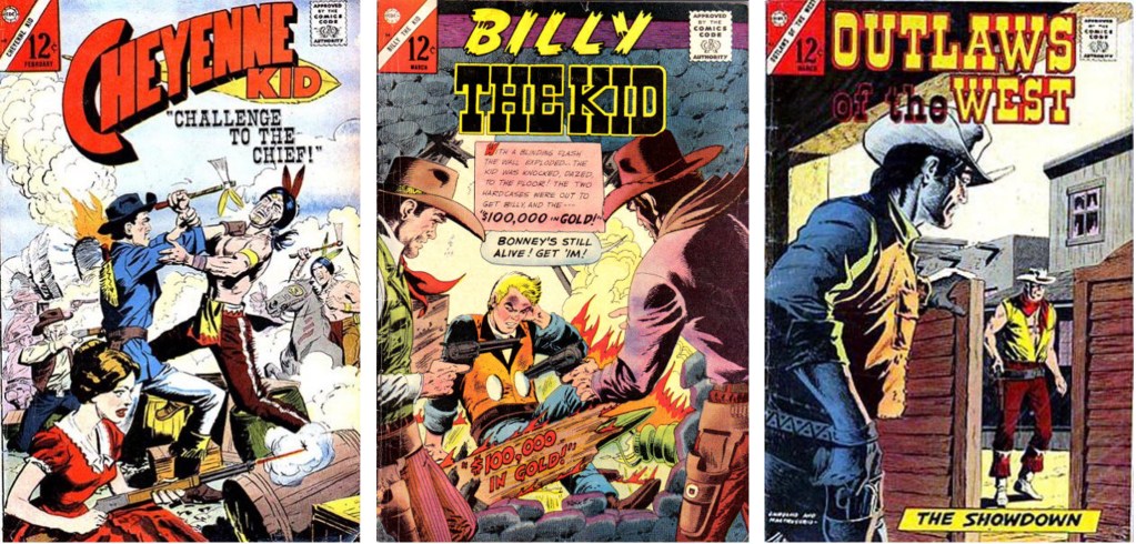 Dominguez tecknade för bland annat Billy the Kid #54 (1966), Cheyenne Kid #60 (1967) och Outlaws of the West #63 (1967). ©Charlton
