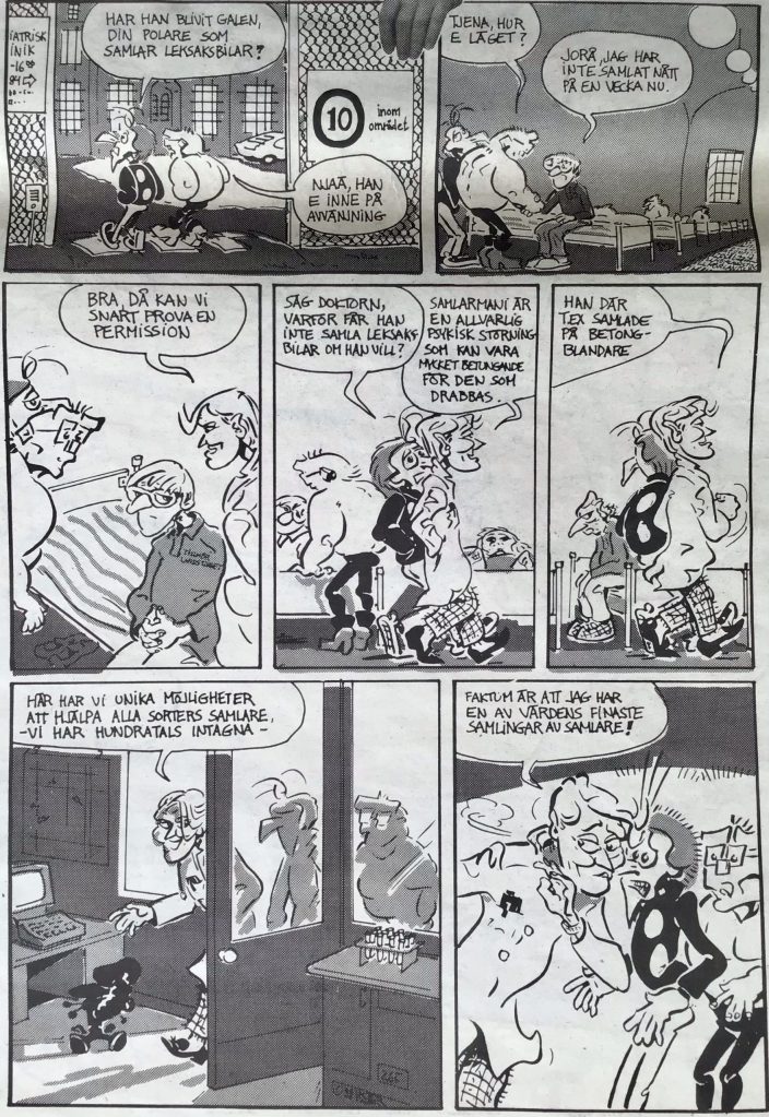 En stripp med Svenne Gurka, publicerad i Expressen - Vår sköna serievärld (12 juni 1988), tidigare publicerad i Dagens Nyheter 10 april 1988. ©Höjer