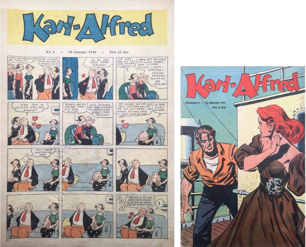 Karl-Alfred övergick 1953 från veckotidningsformat till serietidningsformat. ©Aller