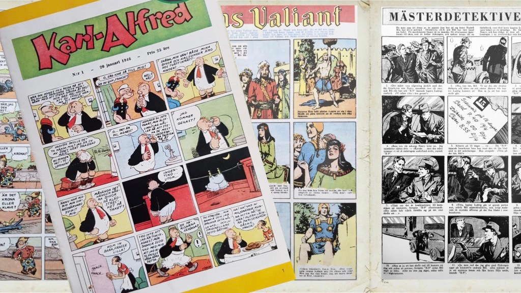 Klicka på bilden för att läsa mer om serietidningen Karl-Alfred. Tidningen utkom i veckotidningsformat. ©Allers