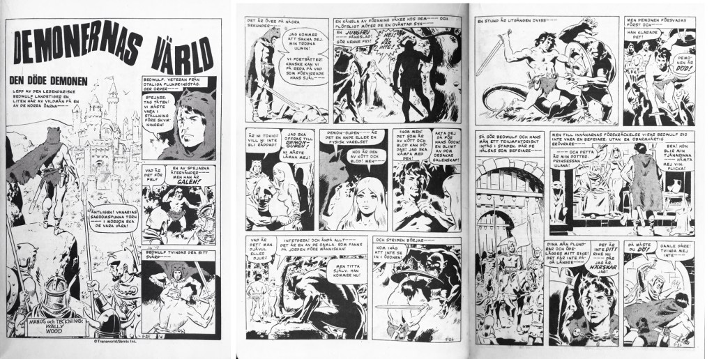 Demonernas värld, den döde demonen (The Ghost-Beast) med Beowulf av Wally Wood, ursprungligen publicerad i Tower of Shadows #6 (1970) från Marvel. ©Transworld/Semic