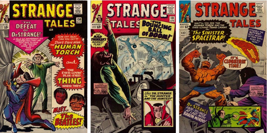 Serieroman eller serietidning? Omslag till Strange Tales #130-132 (1965), med Dr. Strange. ©Marvel