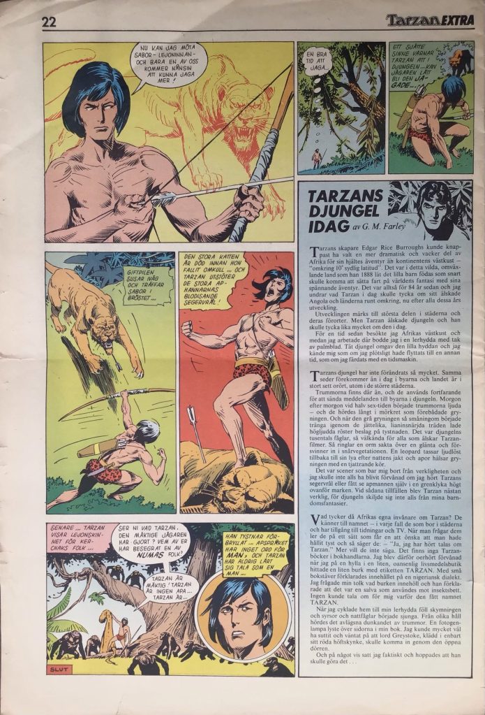 Tarzan-serien avslutas med en artikel  om Tarzans djungel idag. ©Williams/ERB
