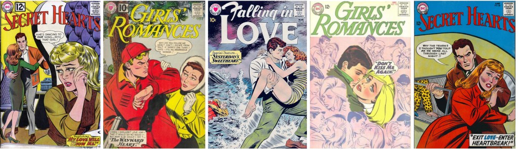 Inspirationen till tavlorna har Lichtenstein tagit ur Secret Hearts #83 och #88 (1962-63), Girls’ Romances #78 och #105 (1961, 1964), och in Love #41 (1961). ©National Periodical 