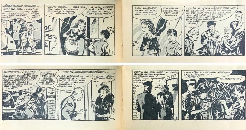 Ett par uppslag ur nr 31, 1954, sid 2-5, med inledningen till ’Artists in Arson’. ©Bulls