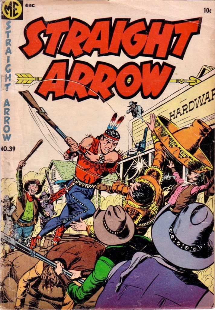 Omslag till Straight Arrow #39 (1954). ©Magazine Enterprises