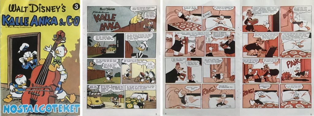 Omslag, och inledande sidor ur Nostalgoteket nr 3 från bilagan till Kalle Anka & C:o nr 12, 1980. ©Disney