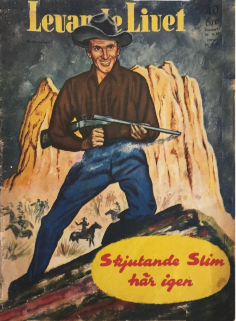 Skjutande Slim på omslaget till Levande livet nr 43, 1955. ©Å&Å