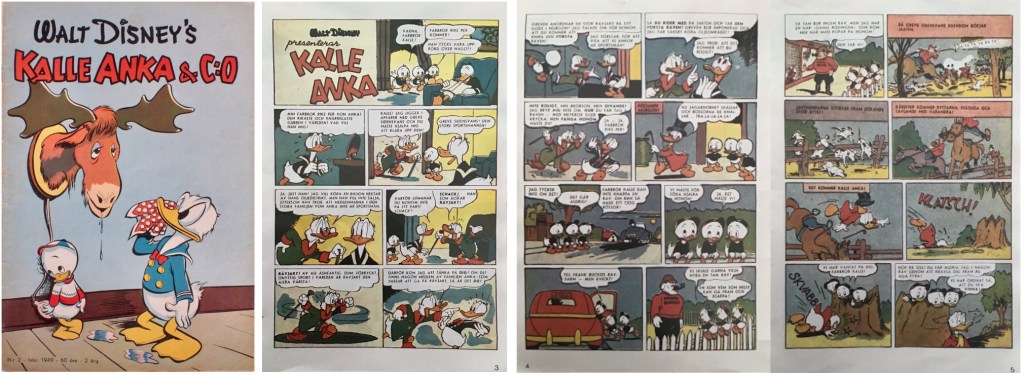 Omslag, och inledande sidor med Kalle Anka, ur Nostalgoteket nr 5 från bilagan till Kalle Anka & C:o nr 16, 1980. ©Disney