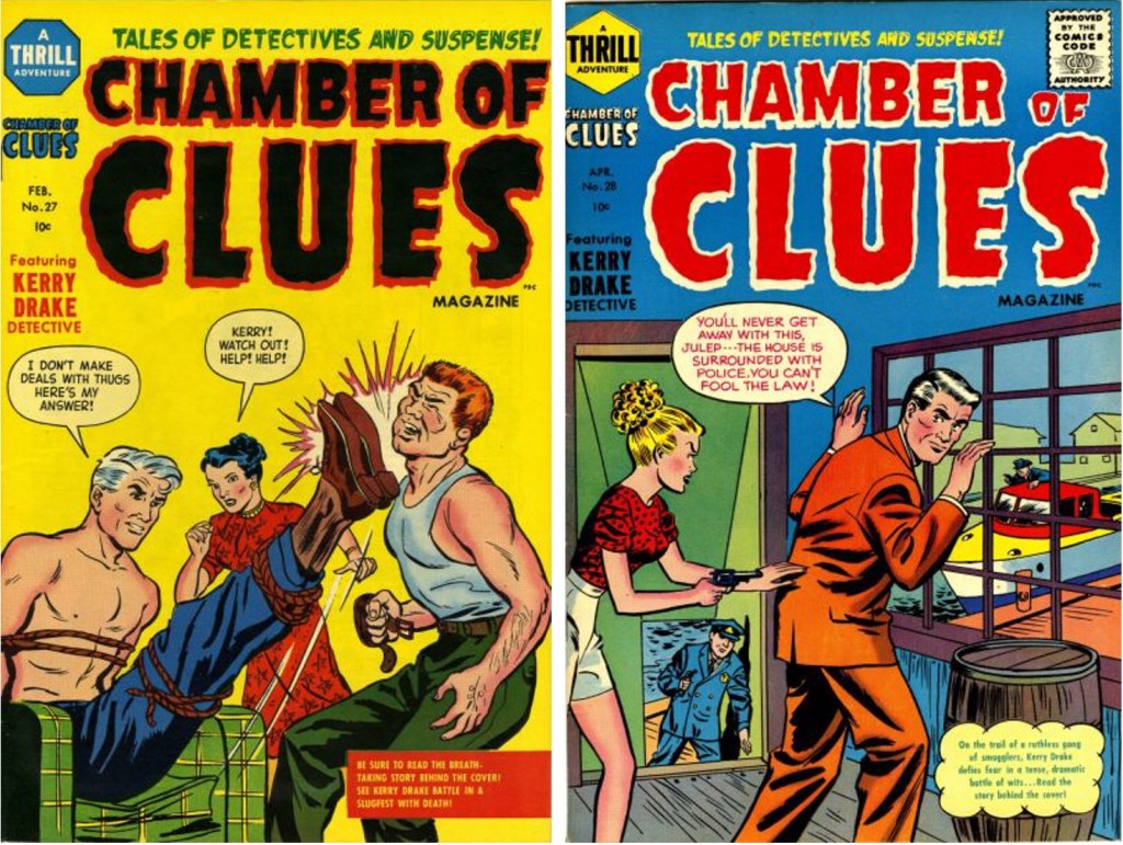De två numren av Chamber of Clues #27 och #28 (1955). ©Harvey