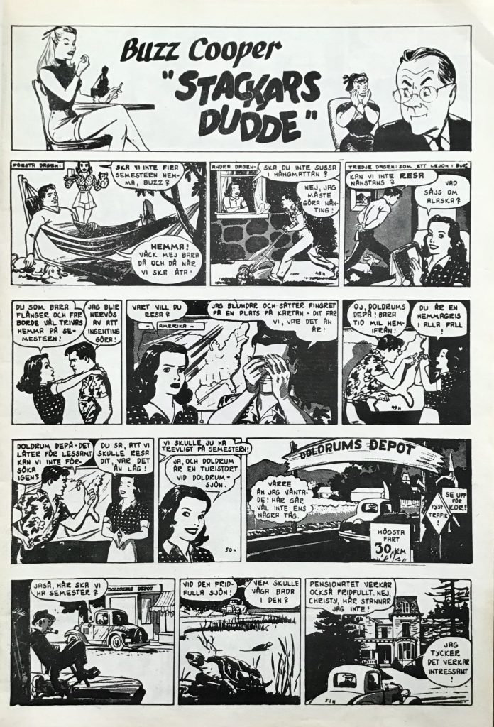 Inledande sida med På hemligt uppdrag ur Buzz Cooper nr 2/1963. ©Bulls