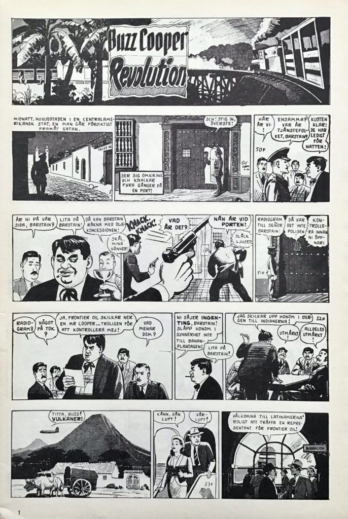 Inledande sida med episoden Revolution ur Buzz Cooper nr 3/1963. ©Bulls